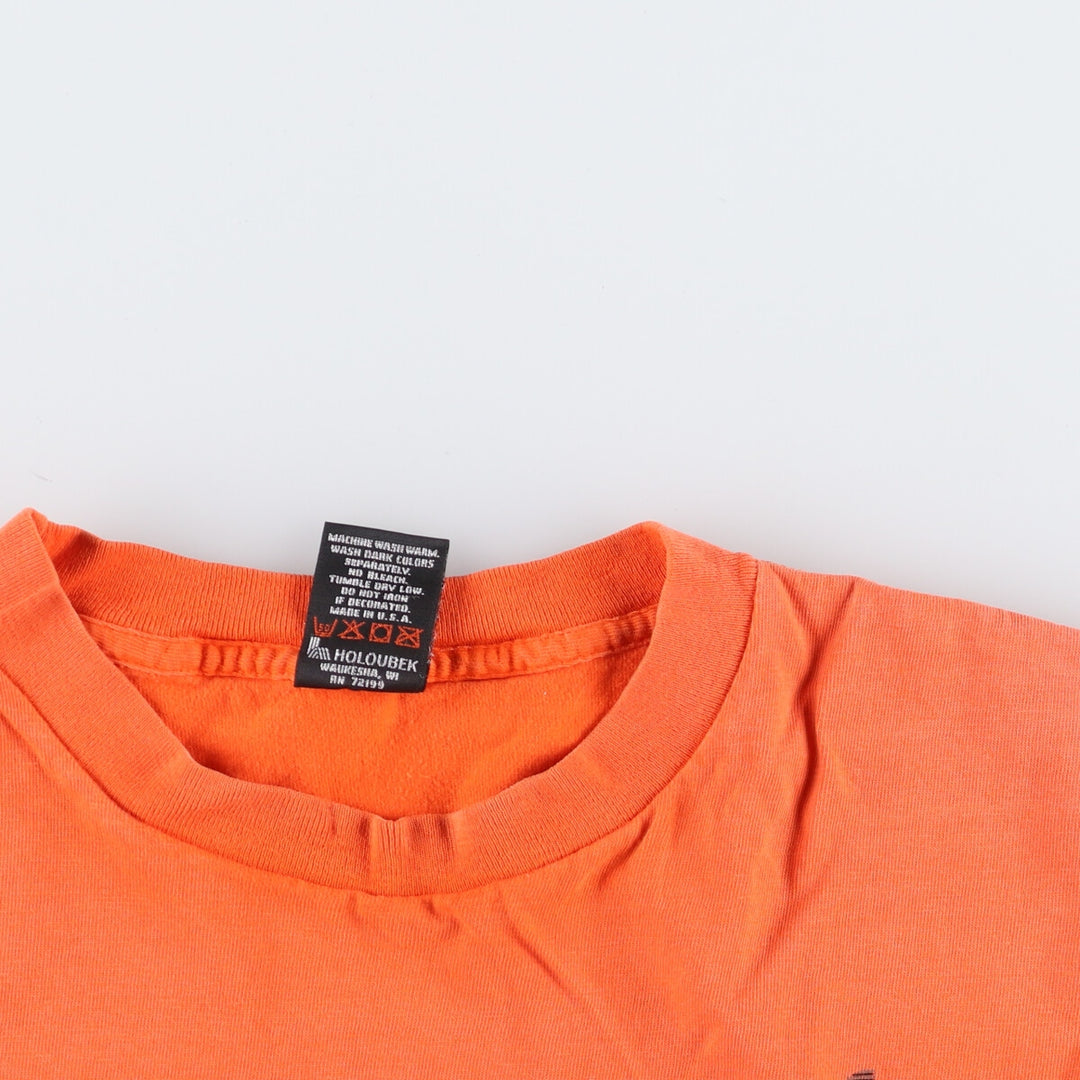 00'S Harley-Davidson Motorcycle Bike T-shirt Made in USA Men's XXL cotton orange type Vintage Second Hand