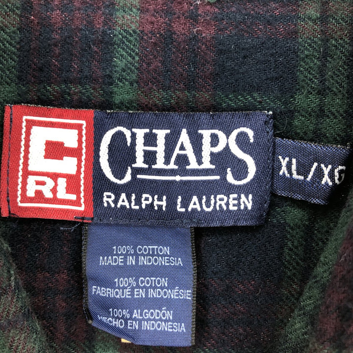 Ralph Lauren CHAPS Long Sleeve Button Down Light Flannel Check Shirt Men's XL /eaa490216