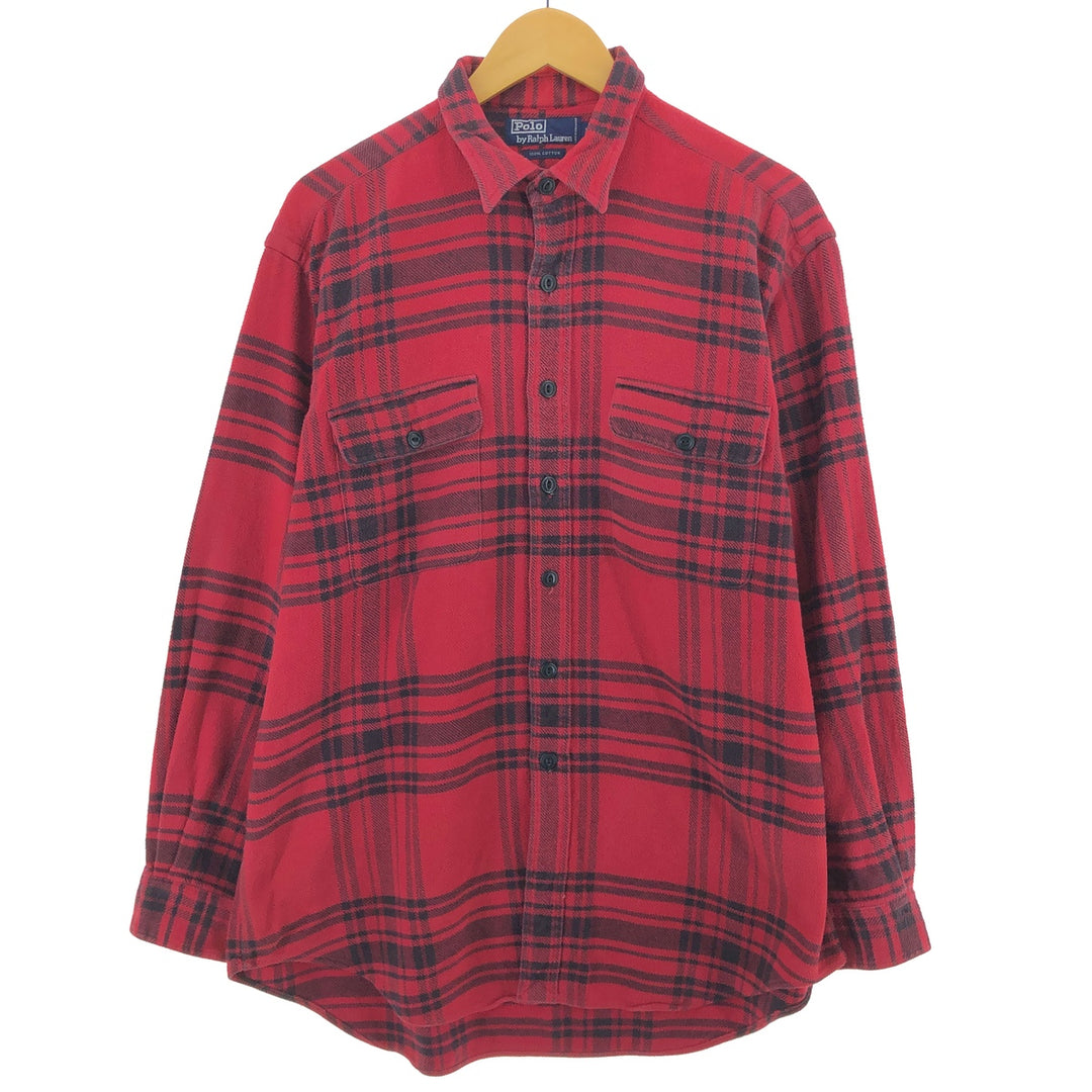 Ralph Lauren POLO by Ralph Lauren Long Sleeve Heavy Flannel Check Shirt Men's L / eaa490217