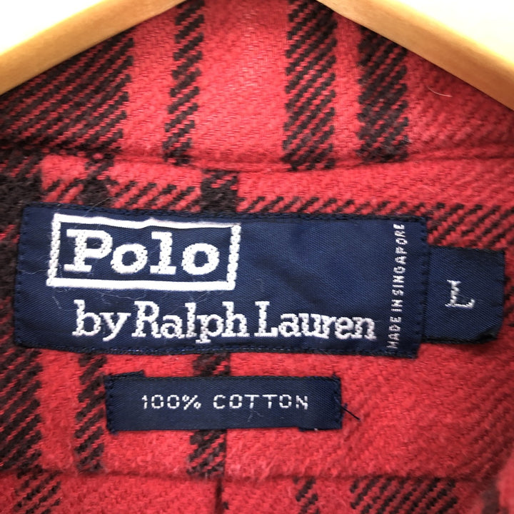 Ralph Lauren POLO by Ralph Lauren Long Sleeve Heavy Flannel Check Shirt Men's L / eaa490217