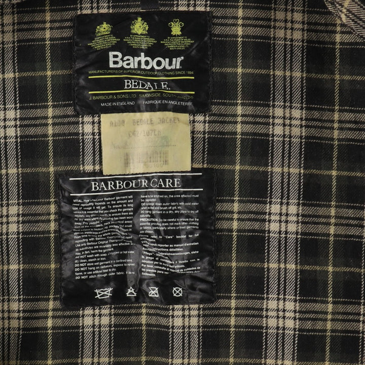 90'S Barbour BEDALE 3 Warrant waxed cotton oiled jacket made in England C42 men's size L /eaa490417