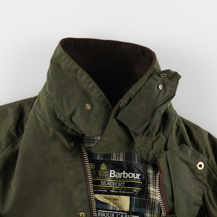 80'S Barbour Beaufort 2 Warrant Oiled Hunting Jacket Made in England C40 Men's M Size Vintage /eaa490421