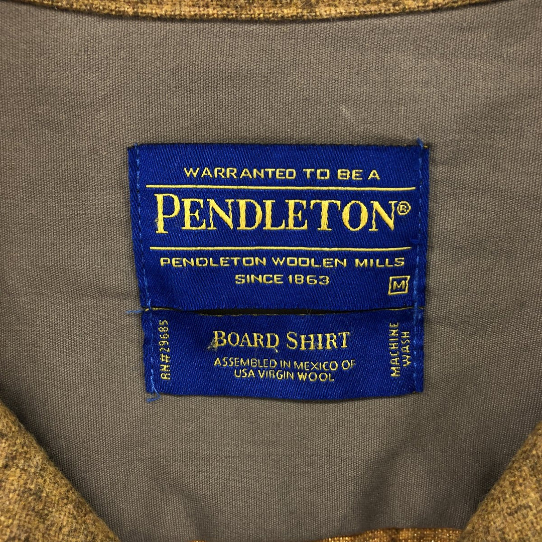 Pendleton Board Shirt, Open Collar, Wool Box Shirt, Men's M Size /eaa490425