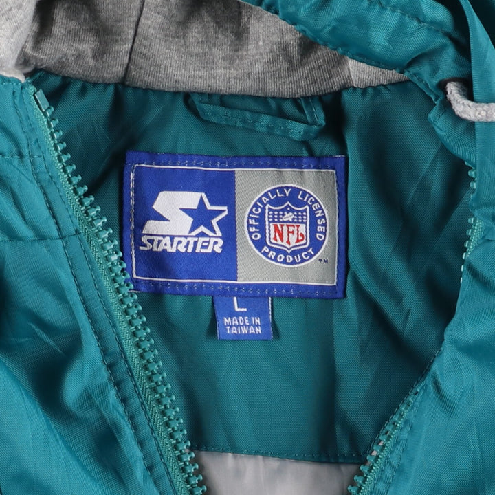 90'S Starter NFL Miami Dolphins Padded Anorak Parka Puffer Jacket Men's L Size Vintage /eaa490433