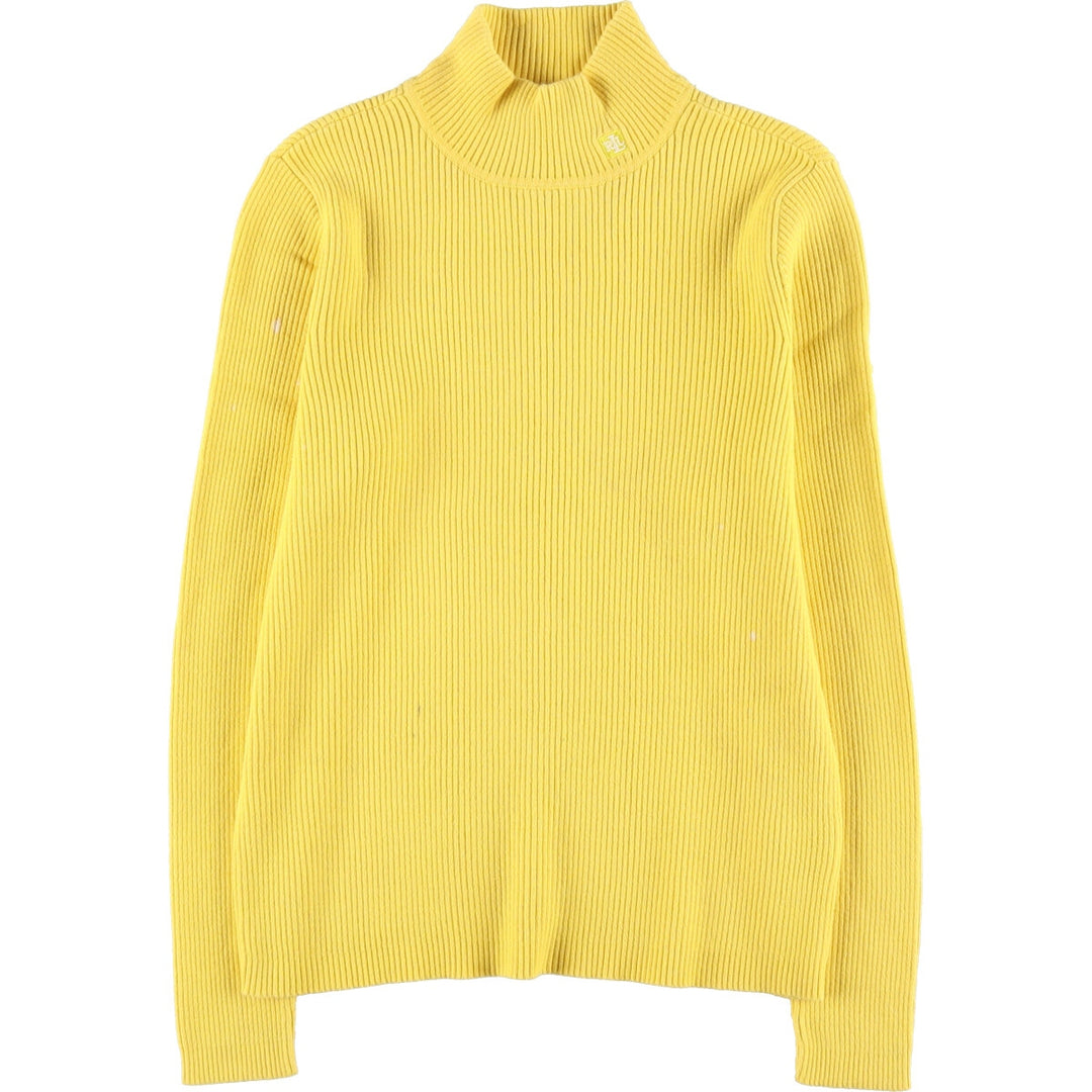 Ralph Lauren LAUREN Lauren Ribbed High Neck Cotton Knit Sweater Women's M Size / eaa490506