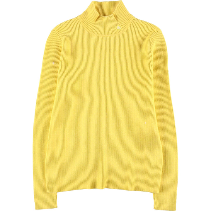 Ralph Lauren LAUREN Lauren Ribbed High Neck Cotton Knit Sweater Women's M Size / eaa490506