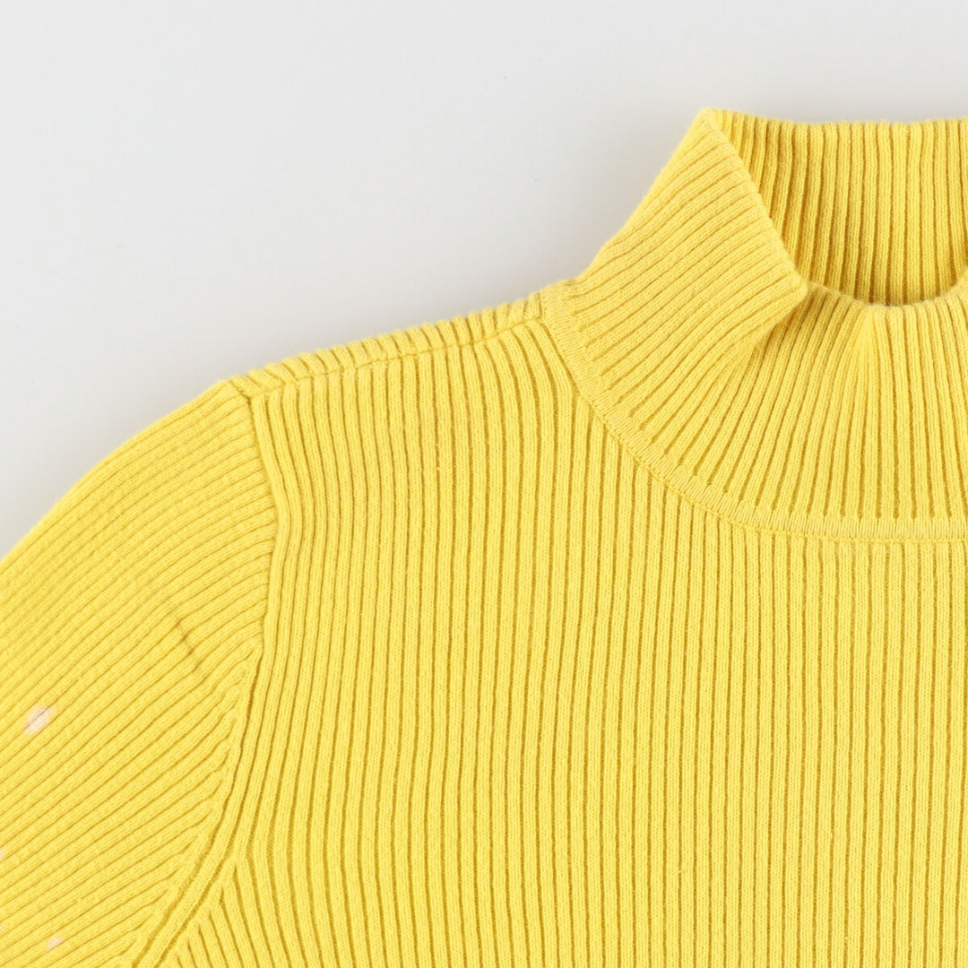 Ralph Lauren LAUREN Lauren Ribbed High Neck Cotton Knit Sweater Women's M Size / eaa490506