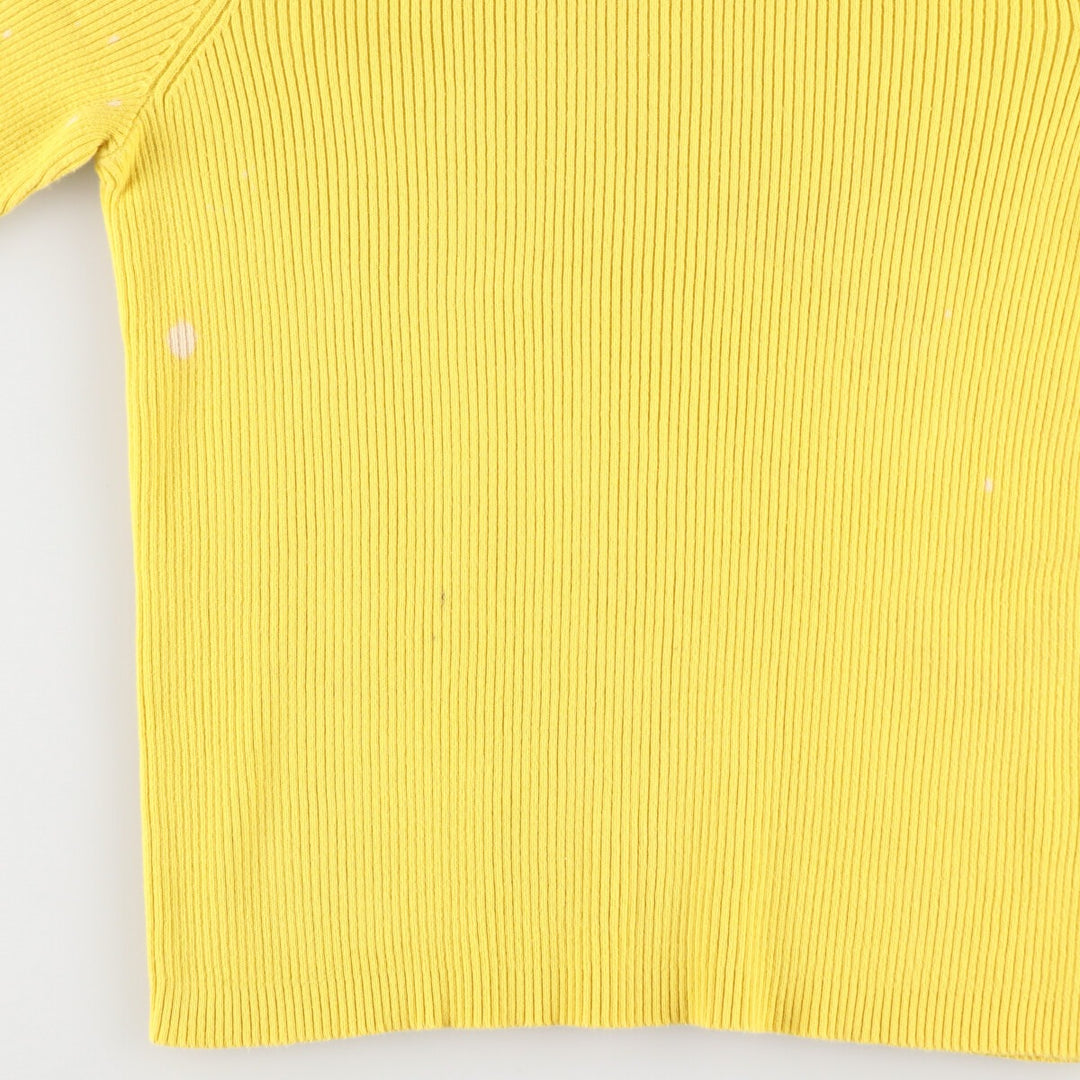 Ralph Lauren LAUREN Lauren Ribbed High Neck Cotton Knit Sweater Women's M Size / eaa490506