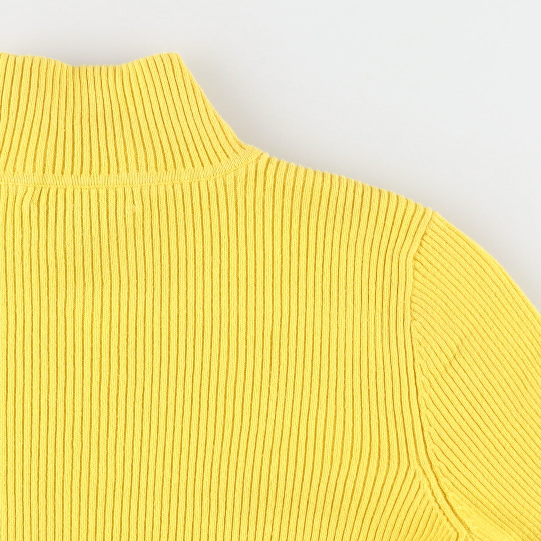 Ralph Lauren LAUREN Lauren Ribbed High Neck Cotton Knit Sweater Women's M Size / eaa490506