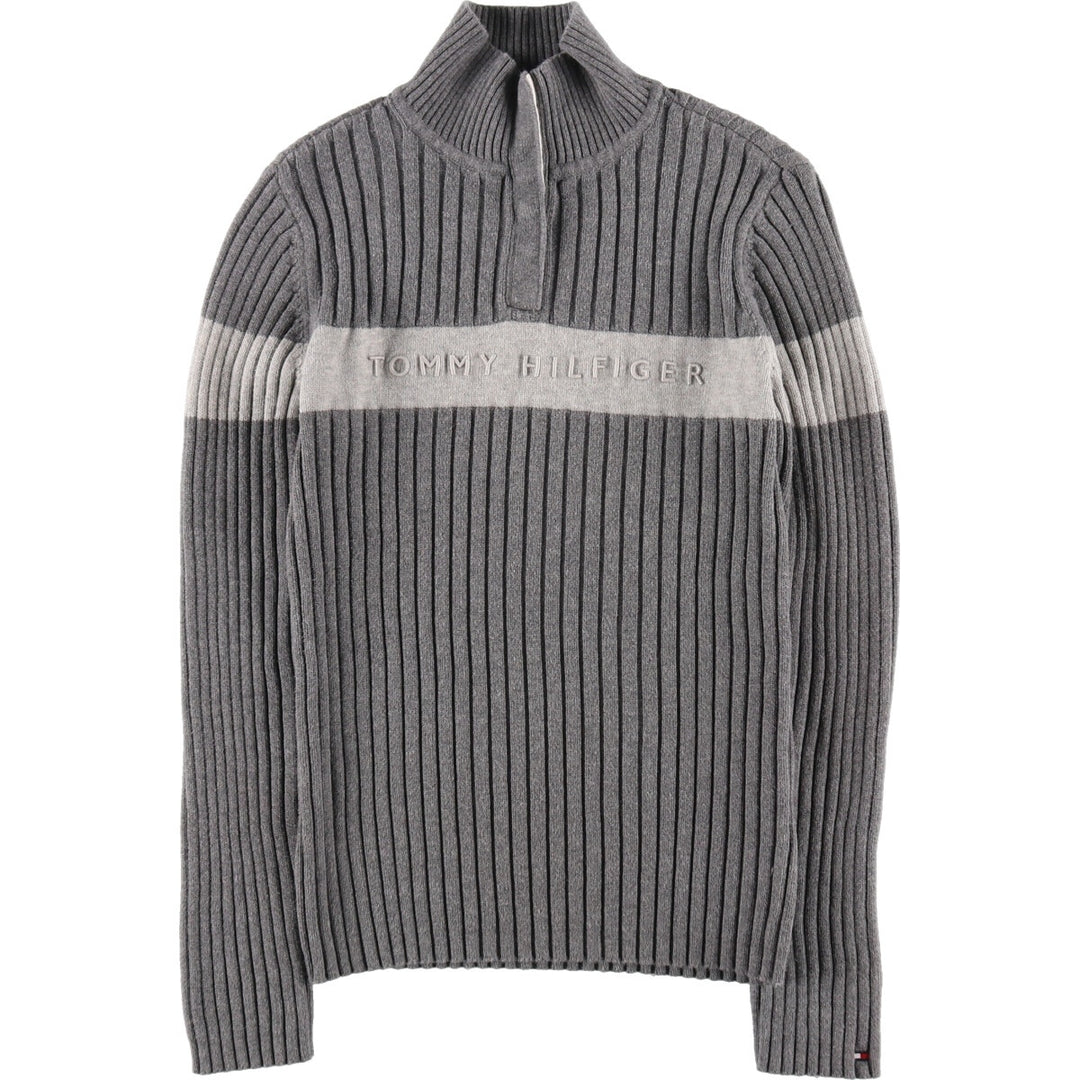Tommy Hilfiger TOMMY HILFIGER Ribbed Cotton Knit Half Button Sweater Women's M Size / eaa490508