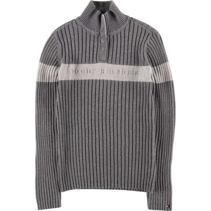Tommy Hilfiger TOMMY HILFIGER Ribbed Cotton Knit Half Button Sweater Women's M Size / eaa490508