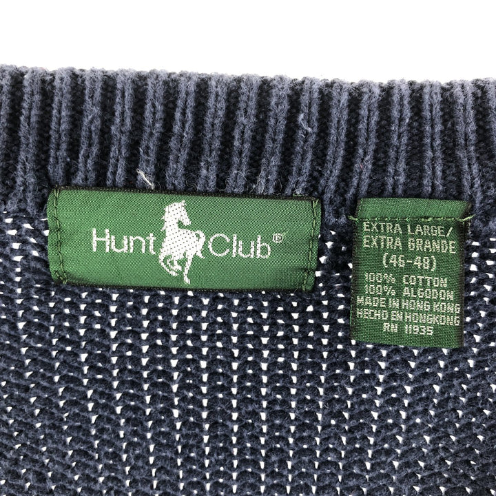 HUNT CLUB Cable Knit Cotton Cardigan Men's XL Vintage /eaa490541