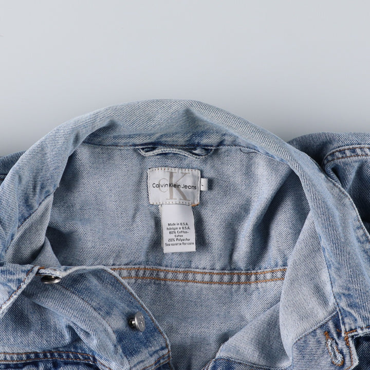 90s~00'S Calvin Klein JEANS denim jacket, denim jacket, made in USA, men's size L, vintage /eaa490588
