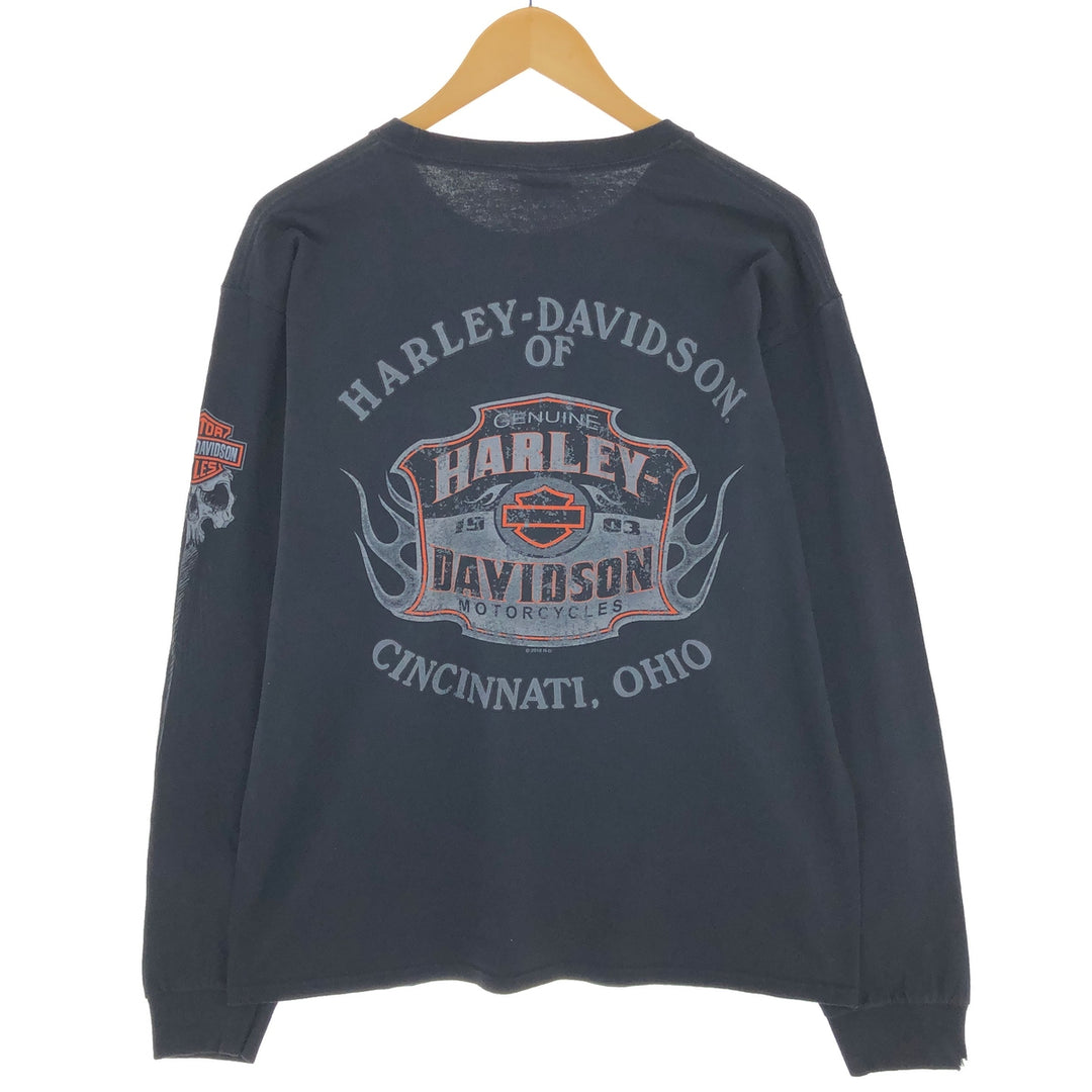 Harley-Davidson Long Sleeve T-Shirt, Men's Medium unclear black type Vintage Second Hand
