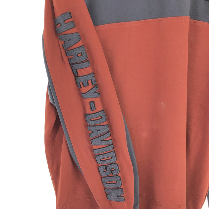 Harley-Davidson Long Sleeve T-Shirt, Men's XL Size cotton red type reddish brown Vintage Second Hand