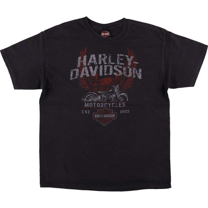 Harley-Davidson Hanes Eagle Pattern Motorcycle Bike T-shirt Men's L size / eaa490724