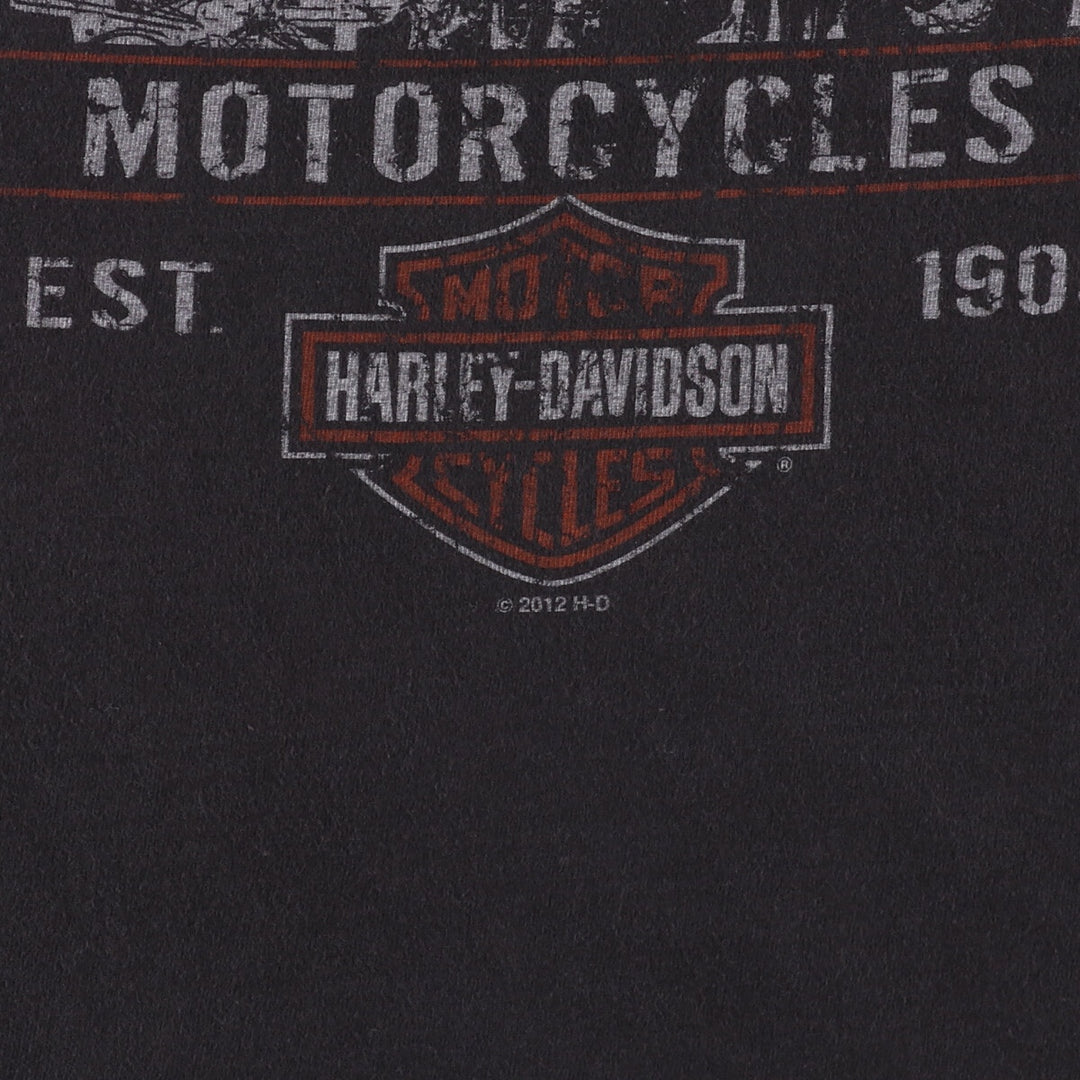 Harley-Davidson Hanes Eagle Pattern Motorcycle Bike T-shirt Men's L size / eaa490724