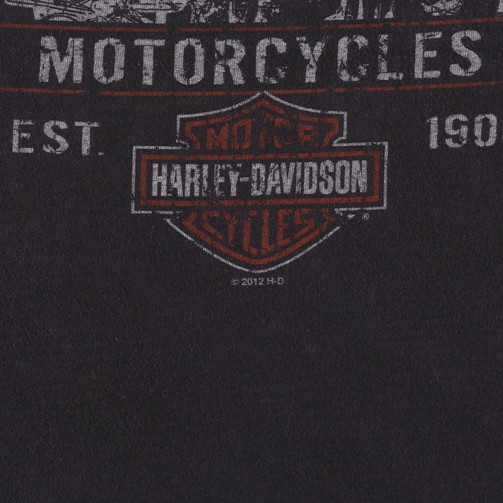 Harley-Davidson Hanes Eagle Pattern Motorcycle Bike T-shirt Men's L size / eaa490724