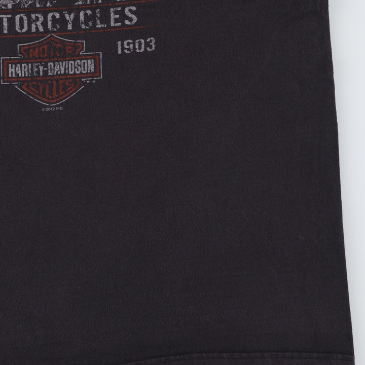 Harley-Davidson Hanes Eagle Pattern Motorcycle Bike T-shirt Men's L size / eaa490724