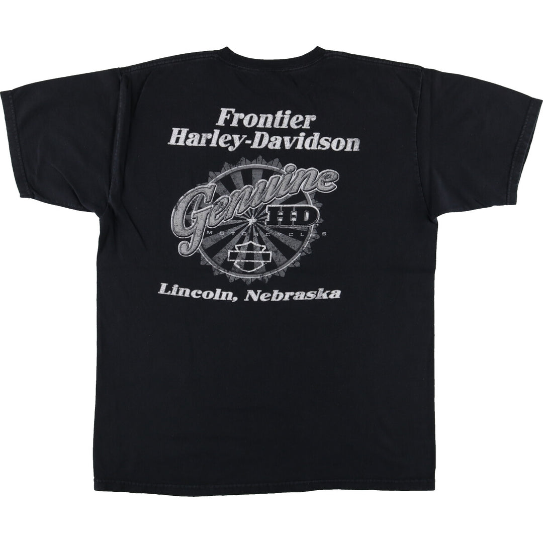 Harley-Davidson Eagle Pattern Motorcycle Bike T-shirt Men's L size / eaa490725