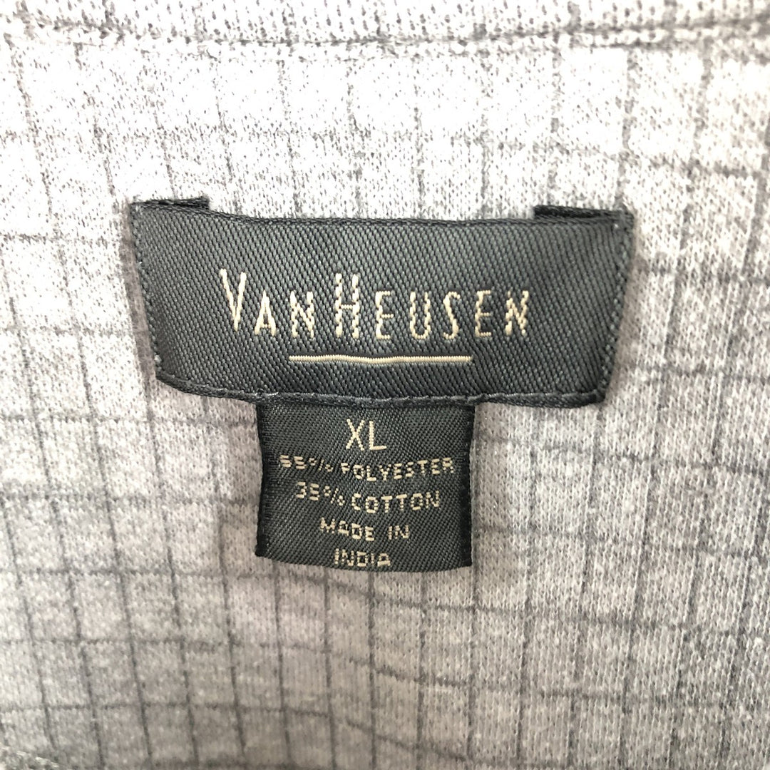 VAN HEUSEN short sleeve check polo shirt, men's XL size / eaa490765