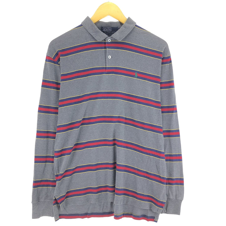 90'S Ralph Lauren POLO by Ralph Lauren long sleeve striped polo shirt made in USA men's size L vintage /eaa490771