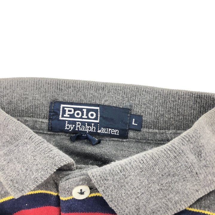 90'S Ralph Lauren POLO by Ralph Lauren long sleeve striped polo shirt made in USA men's size L vintage /eaa490771
