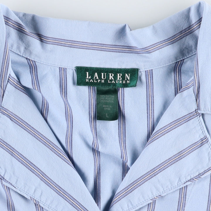 Ralph Lauren Multi-stripe Open Collar Stripe Pattern Pajama Shirt Women's L size / eaa490806