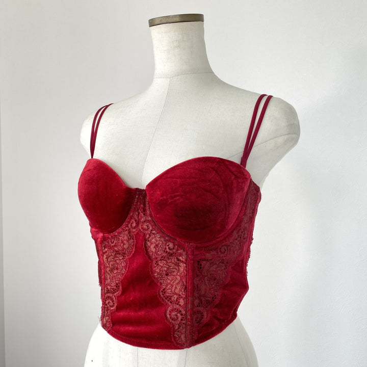 VICTORIA'S SECRET Velour Corset Bustier Women's Size S /eaa490817