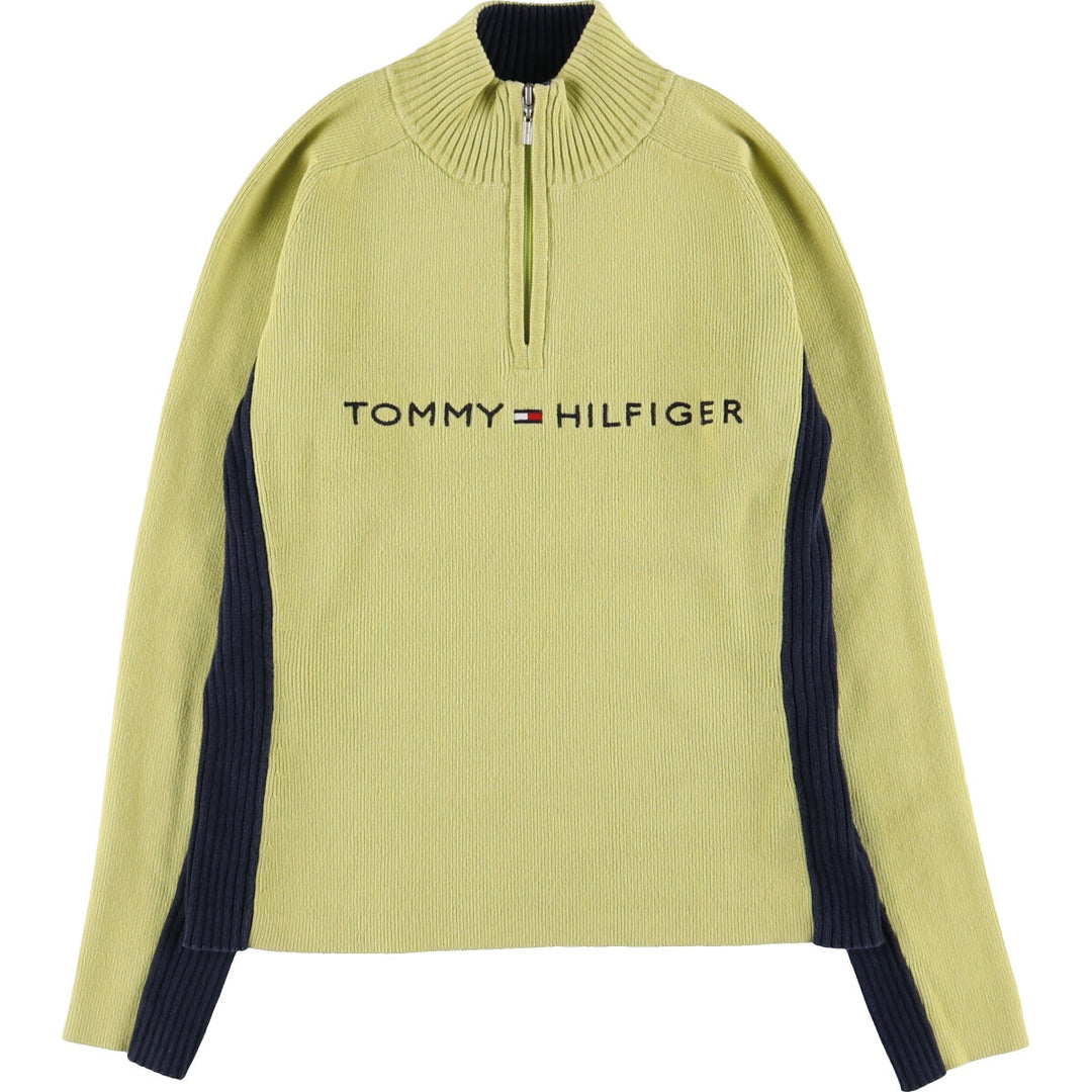 00'S Tommy Hilfiger Ribbed Cotton Knit Half Zip Sweater Women's Size L /eaa490823