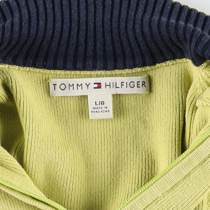 00'S Tommy Hilfiger Ribbed Cotton Knit Half Zip Sweater Women's Size L /eaa490823