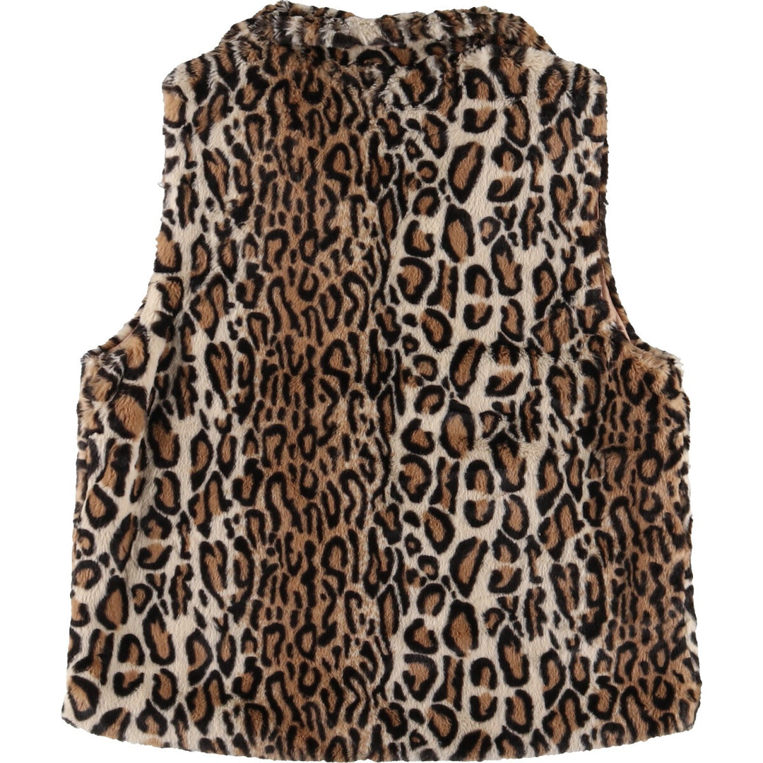 Cejon Leopard Pattern Fur Vest Women's S size /eaa490828