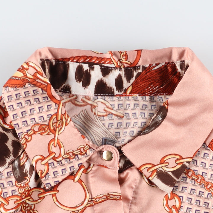 All-over print long sleeve blouse for women, size S / eaa490831