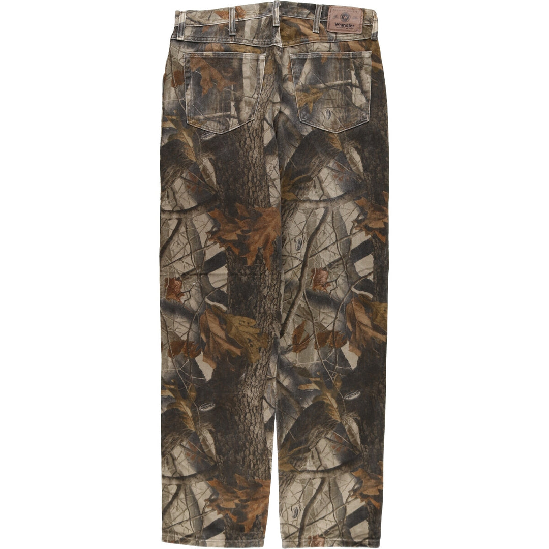 Wrangler Camouflage Pattern Real Tree Camo Double Knee Straight Denim Pants Men's W34 equivalent / eaa490942