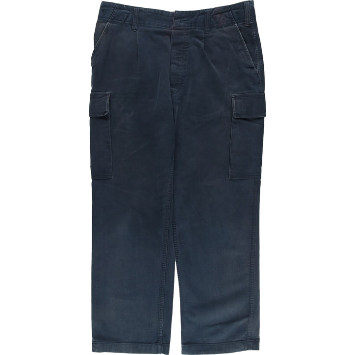 Genuine German Military Cargo Pants, Combat Pants, Size 26, Men's, W37 cotton navy blue type Vintage Second Hand