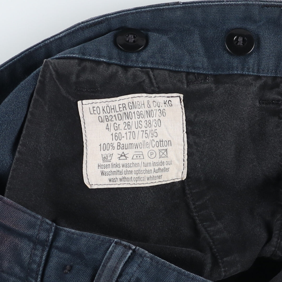 Genuine German Military Cargo Pants, Combat Pants, Size 26, Men's, W37 cotton navy blue type Vintage Second Hand