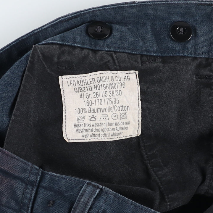Genuine German Military Cargo Pants, Combat Pants, Size 26, Men's, W37 cotton navy blue type Vintage Second Hand