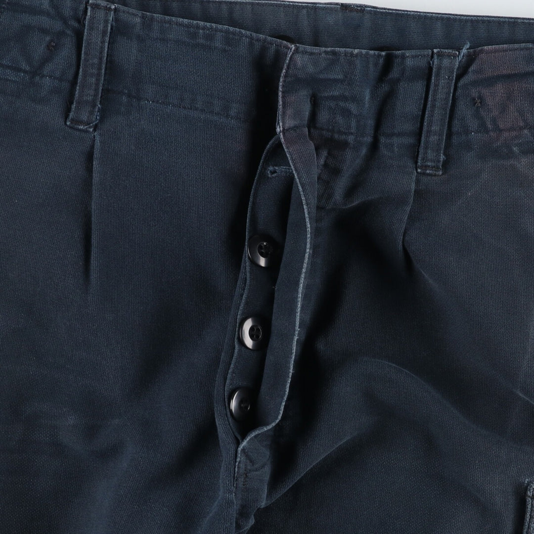 Genuine German Military Cargo Pants, Combat Pants, Size 26, Men's, W37 cotton navy blue type Vintage Second Hand