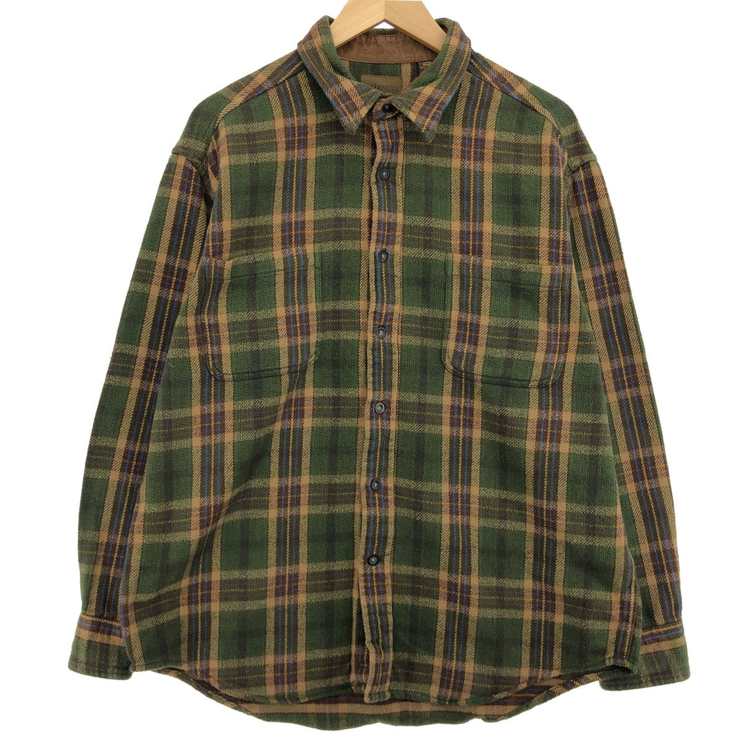 ST JOHN'S BAY Long Sleeve Heavy Flannel Check Shirt Men's Size L /eaa491015