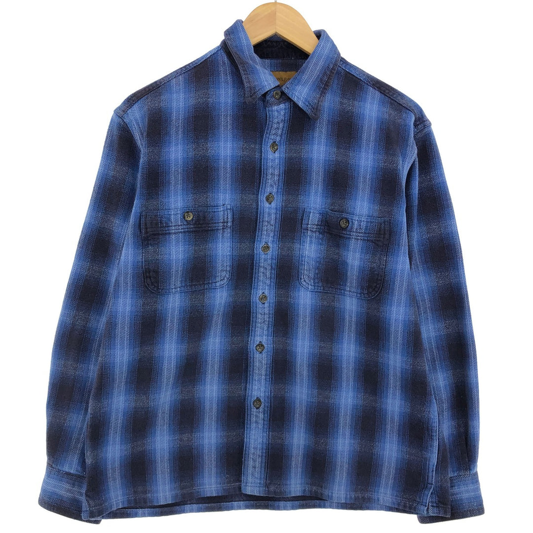 ST JOHN'S BAY Long Sleeve Flannel Check Shirt Men's M Size /eaa491016