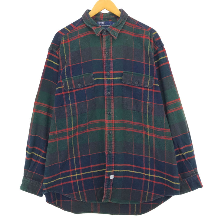 Ralph Lauren POLO by Ralph Lauren Long Sleeve Heavy Flannel Check Shirt Men's XL / eaa491025