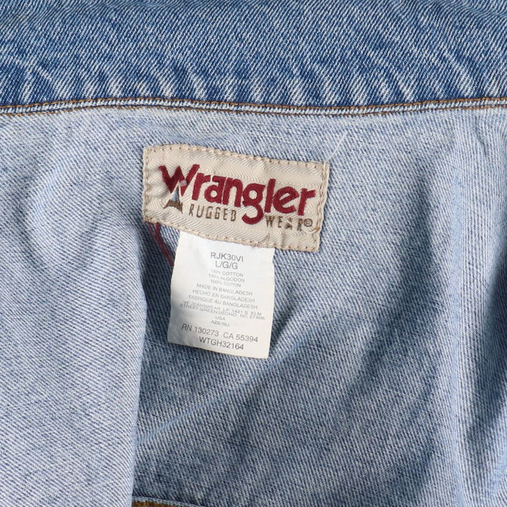 90'S Wrangler RUGGED WEAR Denim Jacket G-Jean Men's Size L Vintage /eaa491119