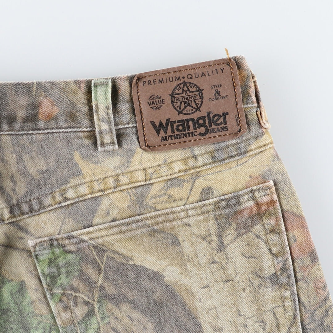 Wrangler Camouflage Pattern Real Tree Camo Double Knee Straight Denim Pants Men's W35 equivalent / eaa491151