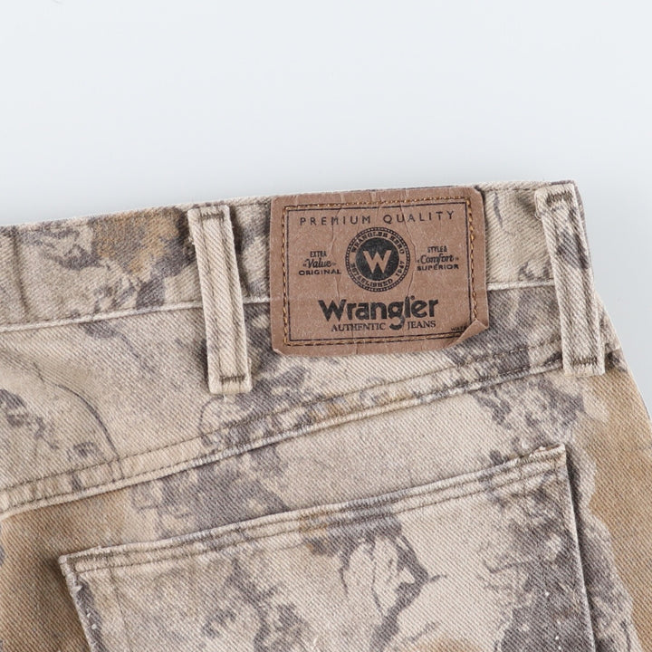 Wrangler All-over Pattern Double Knee Straight Denim Pants for Men, W36 / eaa491153