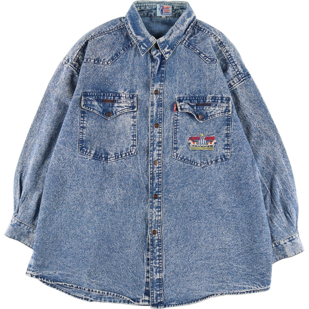 Levi's WESTERN WEAR Long Sleeve Denim Shirt Women's Size L /eaa491198