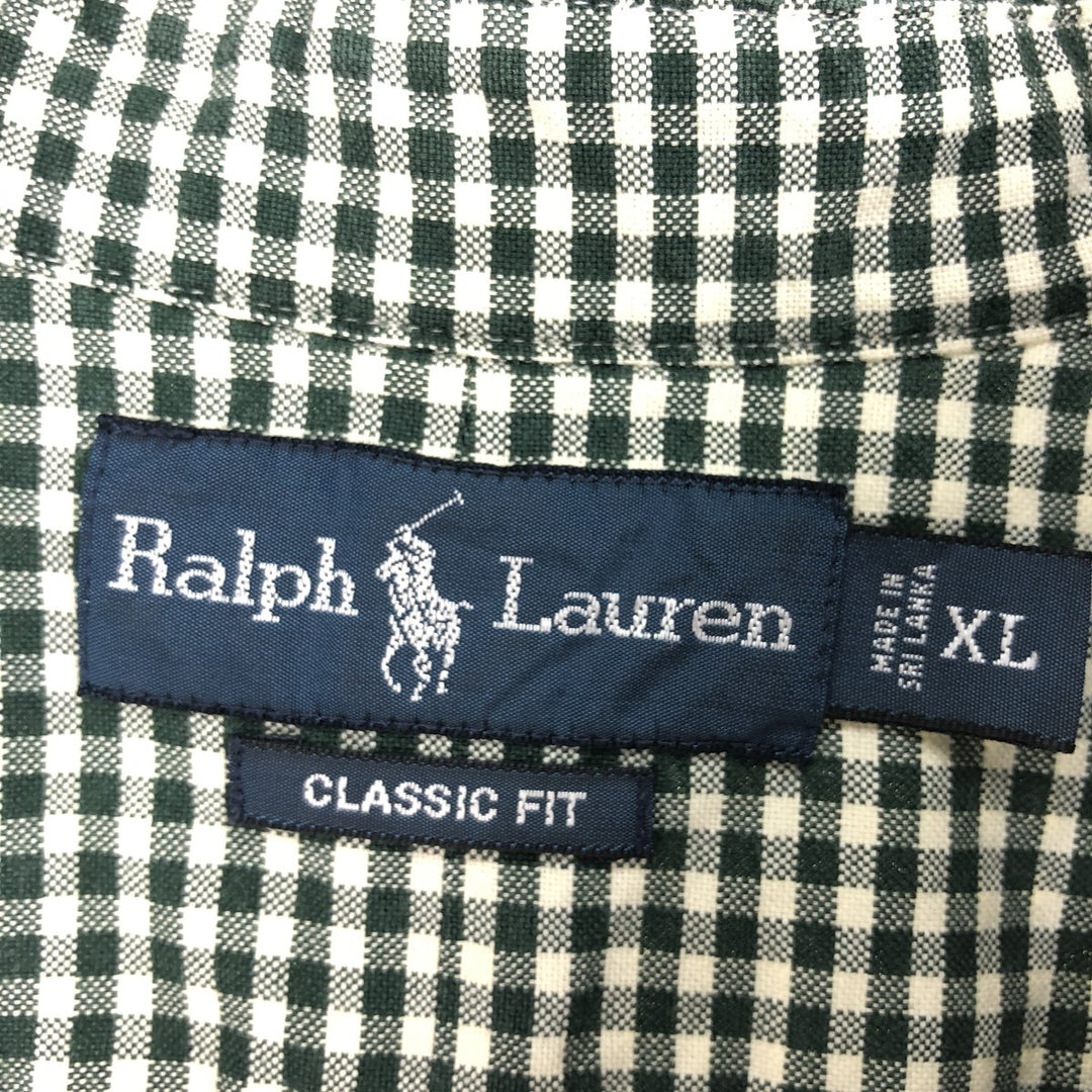 Ralph Lauren CLASSIC FIT Classic Fit Gingham Check Long Sleeve Button Down Check Shirt Men's XL /eaa491205