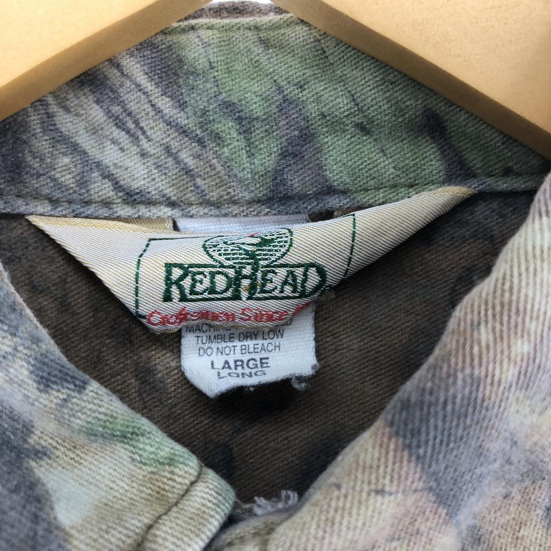 RED HEAD Real Tree Camo Long Sleeve Button Down Light Flannel Shirt Men's L size /eaa491241