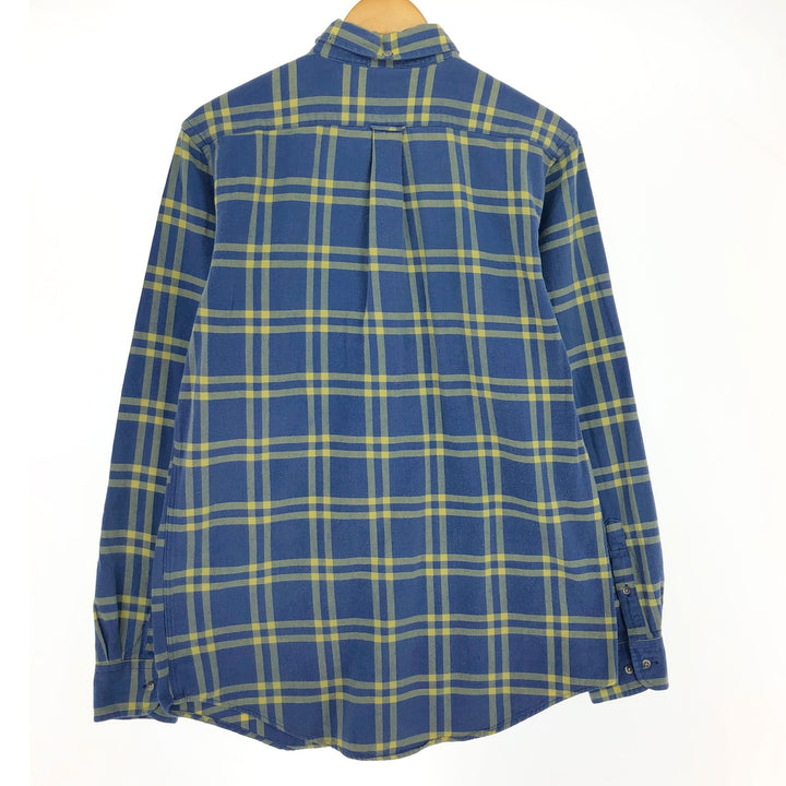 90'S LAND'S END Long Sleeve Button Down Light Flannel Check Shirt Men's M Size Vintage /eaa491243