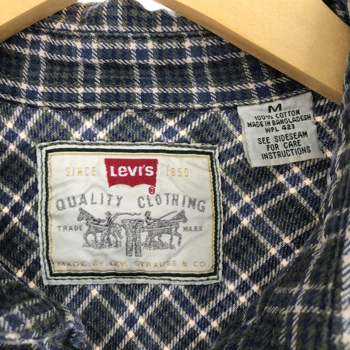 90'S Levi's Long Sleeve Light Flannel Check Shirt Men's M /eaa491247