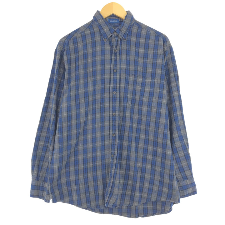 90'S TOWN CRAFT long sleeve button down light flannel check shirt, men's size M /eaa491250